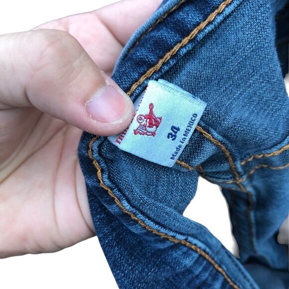 TRUE Religion Jeans Size 34 RICKY FLAP T Blue - Picture 6 of 11
